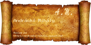 Andráskó Mihály névjegykártya