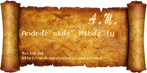 Andráskó Mihály névjegykártya