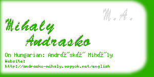 mihaly andrasko business card
